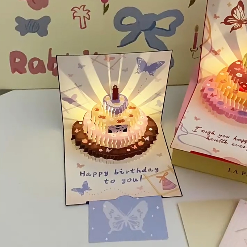 Amazon | バースデーカード メロディ付き 誕生日カード ポップアップ